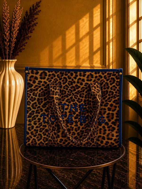 Tote bag groot tijger blauw