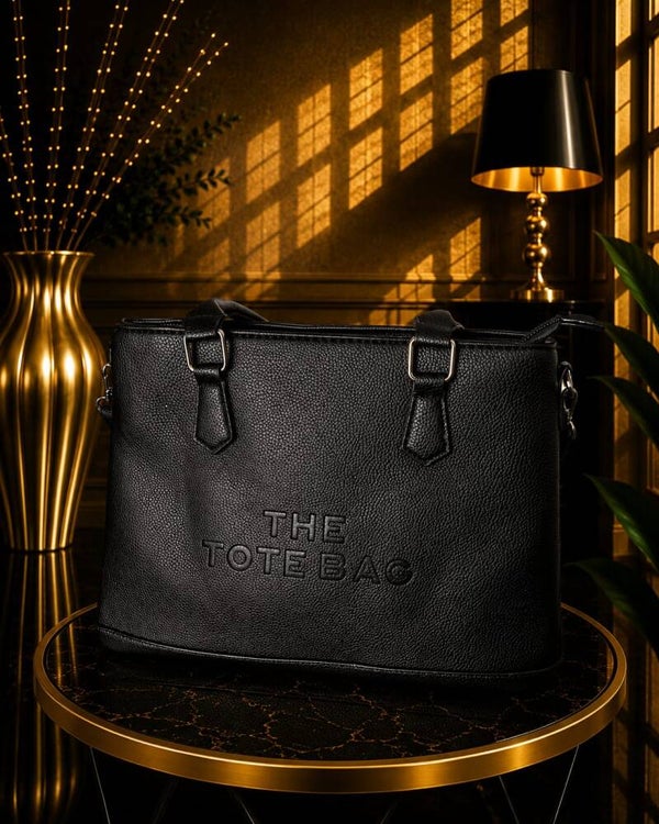 Tote bag met dubbele rits zwart