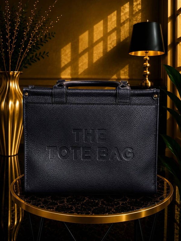 Tote bag met voorvak navy