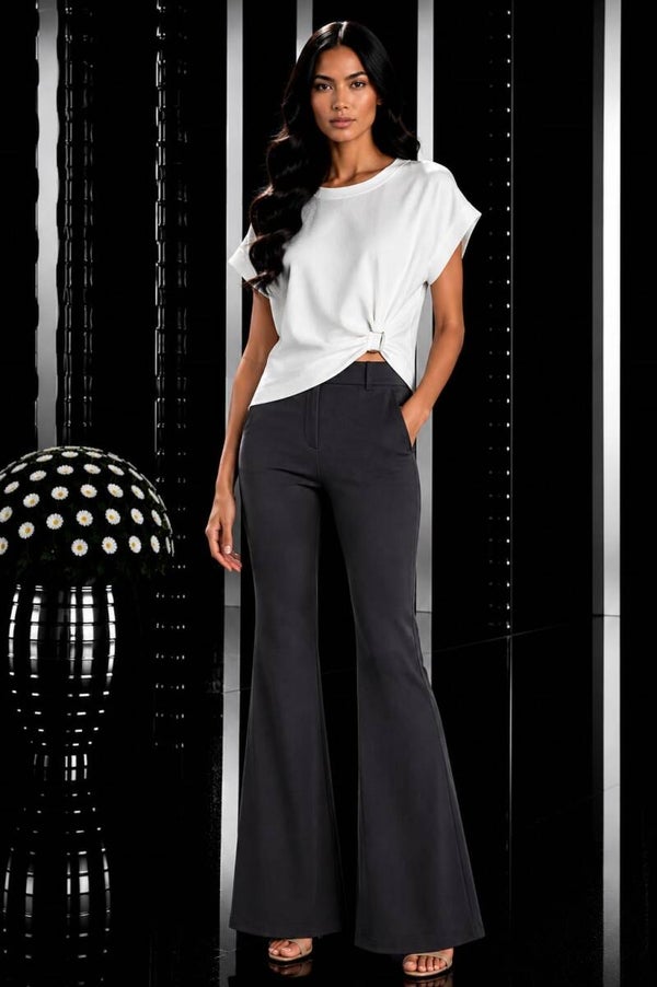 Miss Angelia flair broek Grey
