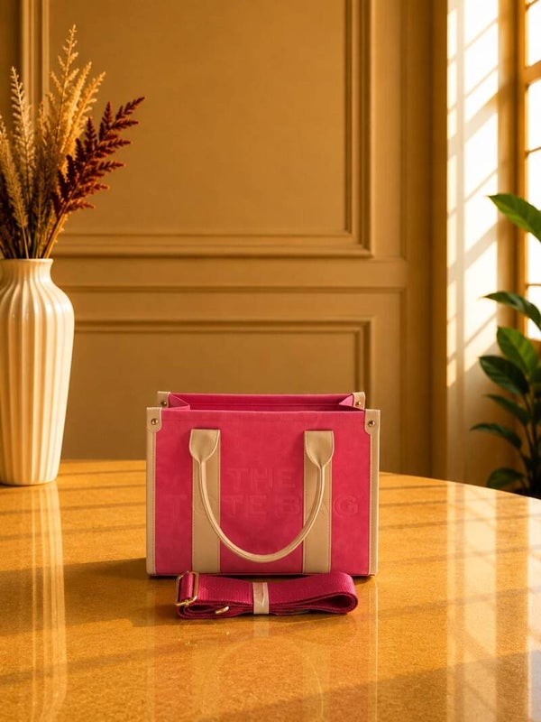 Tote bag middel suède rood