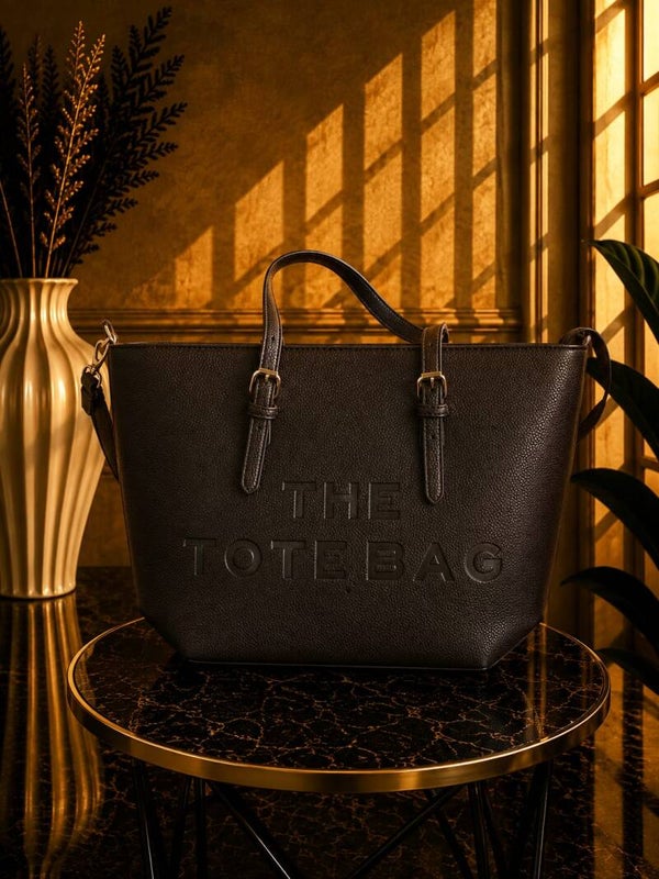 Tote bag groot donker met gesp bruin