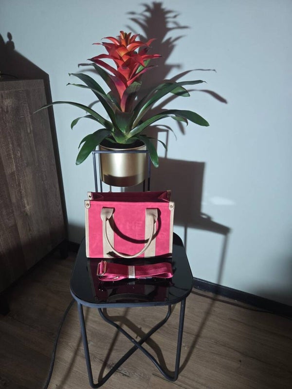 Tote bag middel suède rood