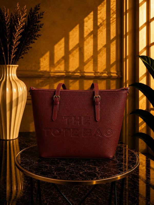 Tote bag groot met gesp rood