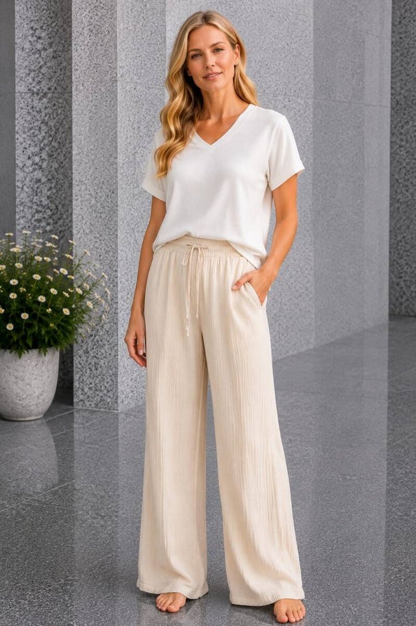 Travel broek creme
