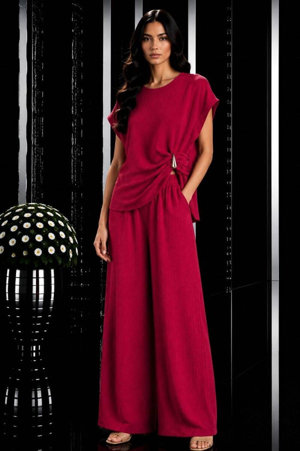 2 delige set met gesp rood