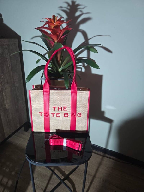 Tote bag groot Ibiza stijl rood