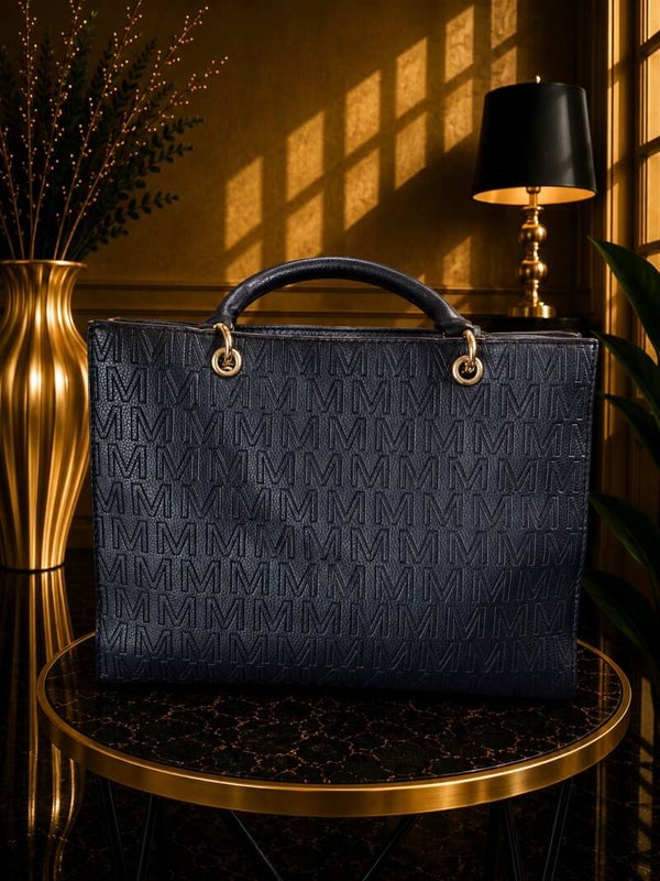 Tas met M logo recht navy