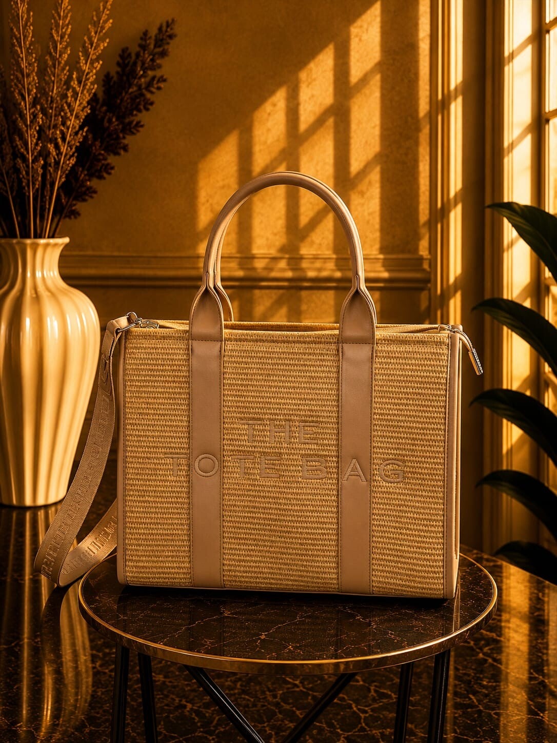 Tote bag groot Ibiza taupe