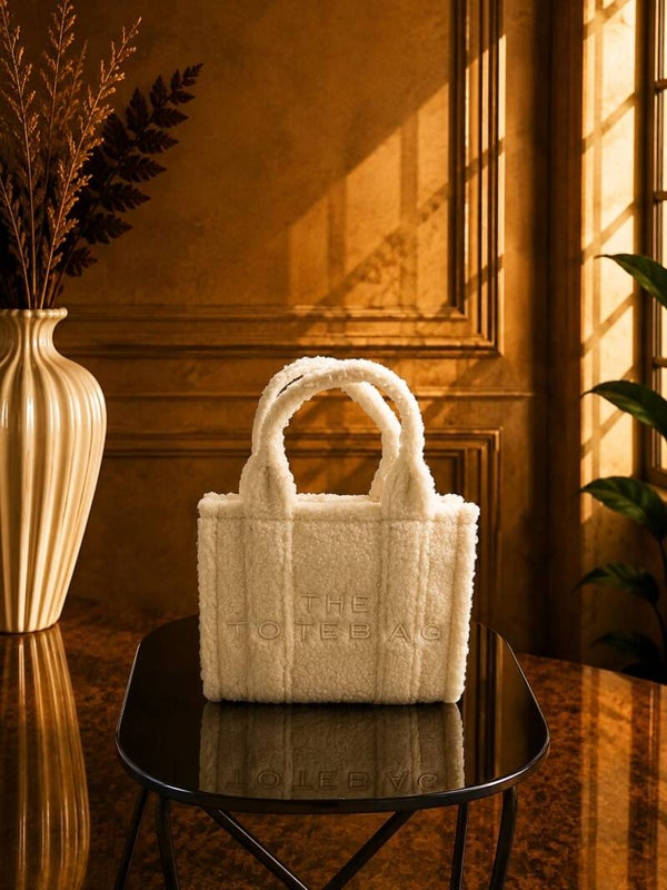 Tote bag mini fluffy wit