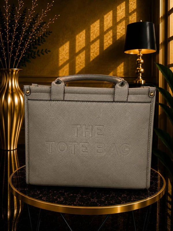 Tote bag met voorvak grijs