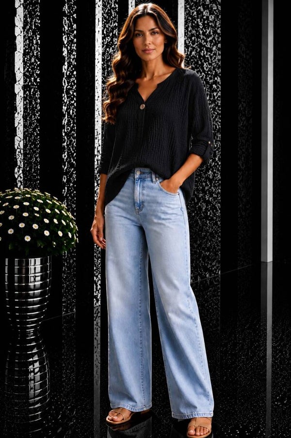 Blouse lange mauw zwart