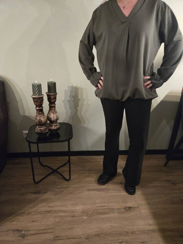 Gevoerde blouse kaki 01614.01