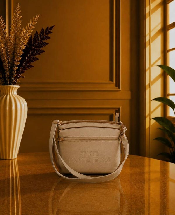 Tote bag 3 ritsen creme