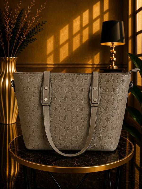 Tas met M logo grijs