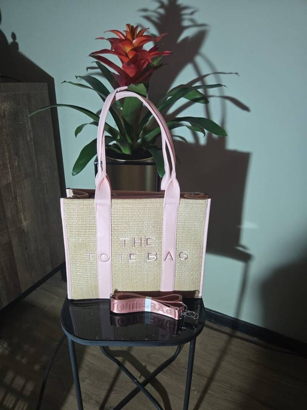 Tote bag groot Ibiza stijl roze