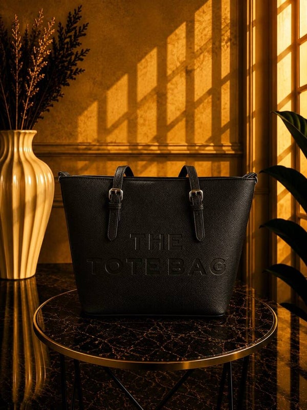 Tote bag groot met gesp zwart