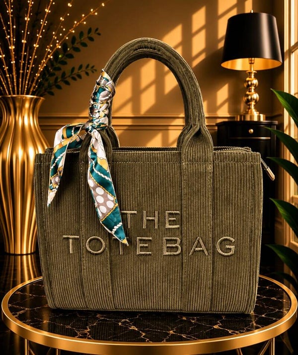 Tote bag mini ribstof groen