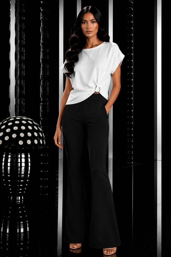 Miss Angelia flair broek Navy