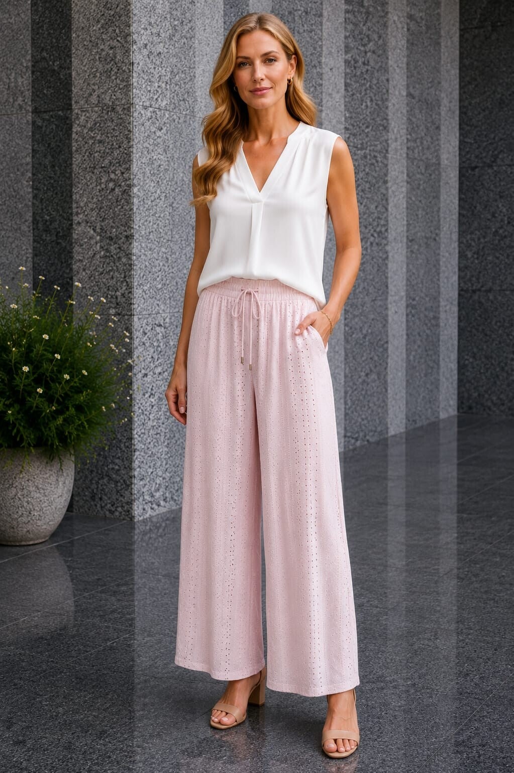Travel broek beige