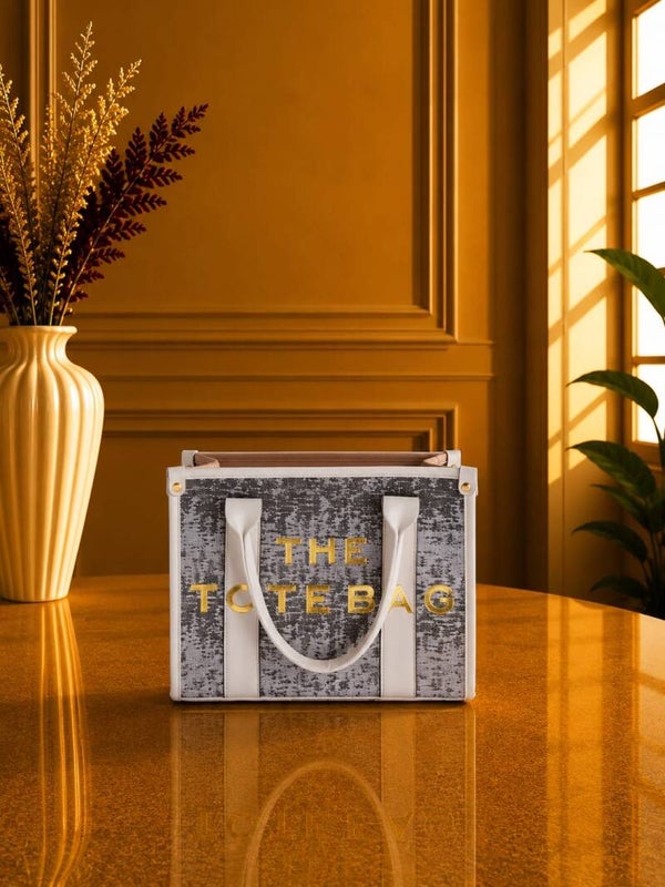Tote bag middel wit met zwart