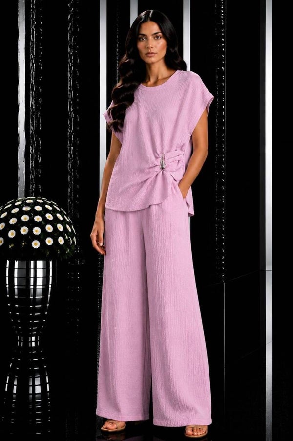 2 delige set met gesp roze