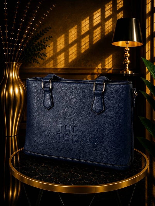 Tote bag met dubbele rits navy