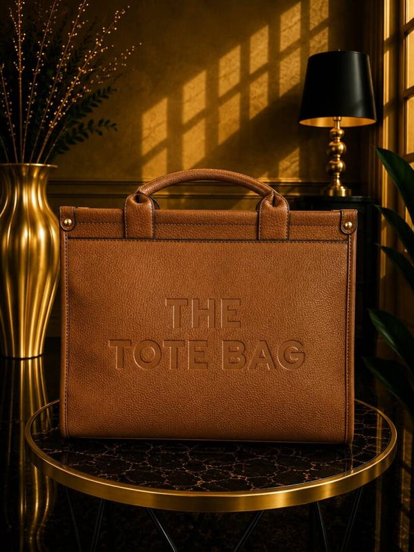 Tote bag met voorvak bruin