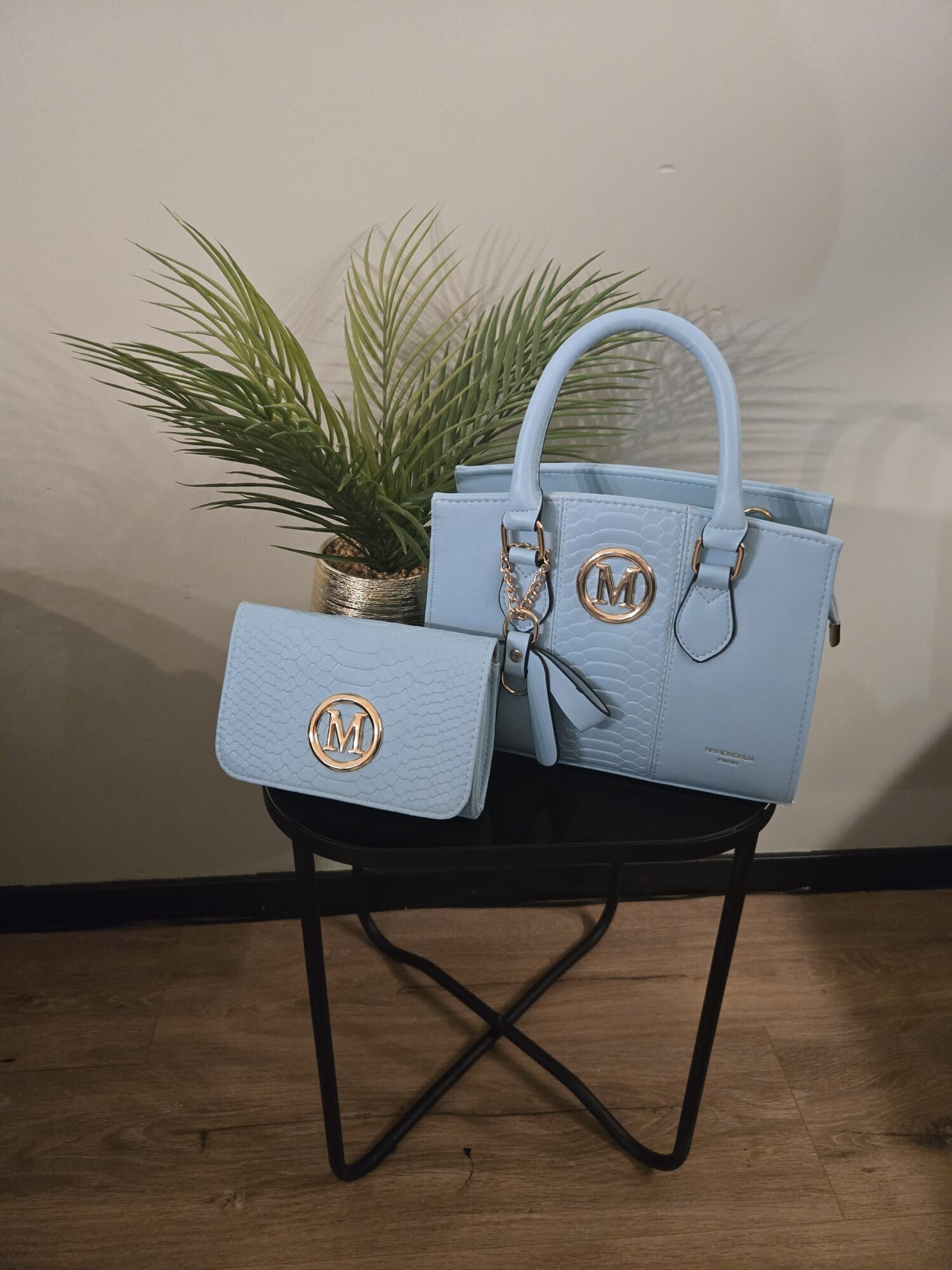 Set met portemonnee baby blauw 092