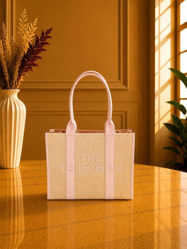 Tote bag groot Ibiza stijl roze