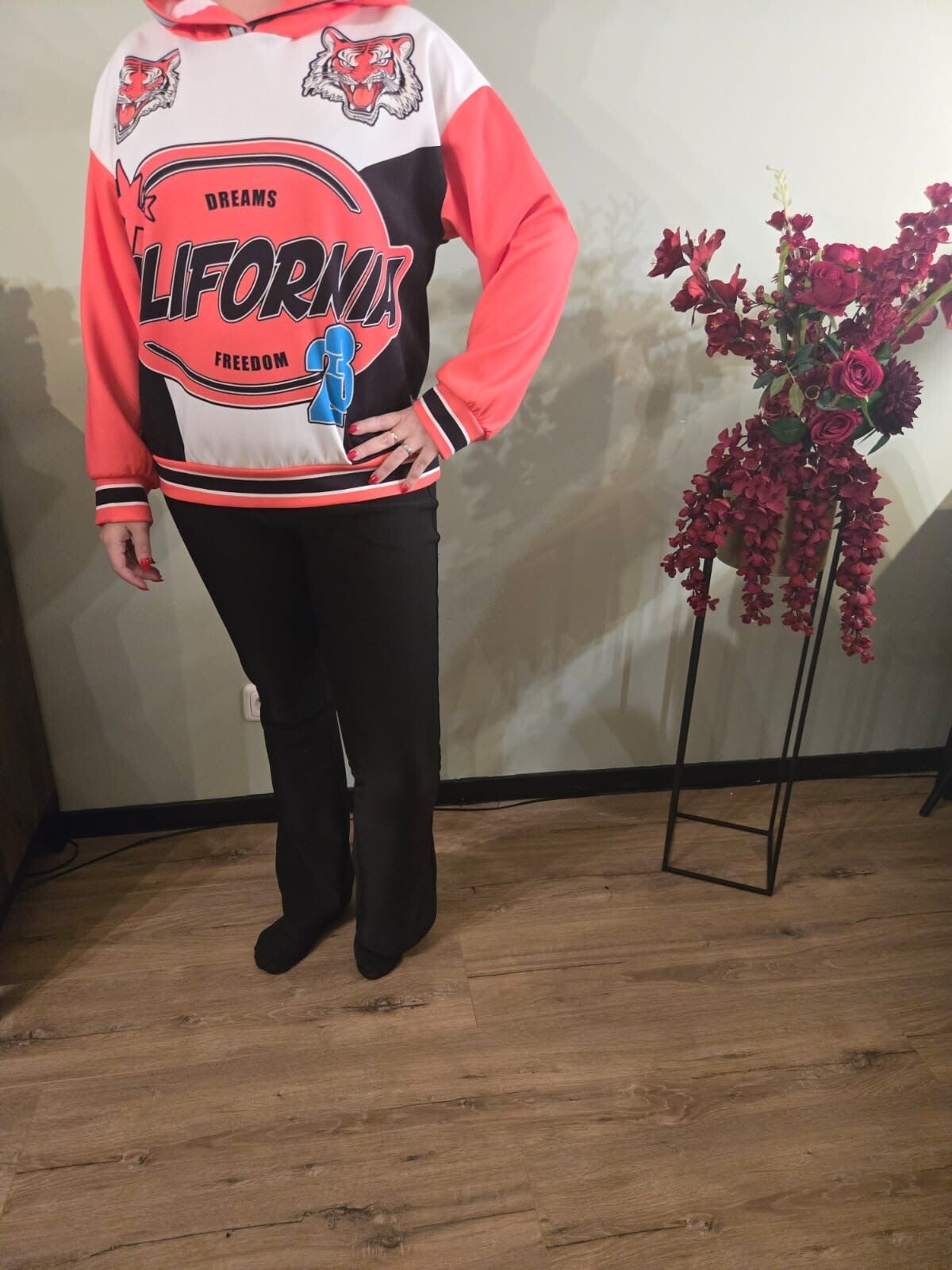 California hoodie zalm