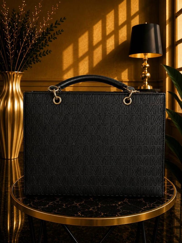 Tas met M logo recht zwart