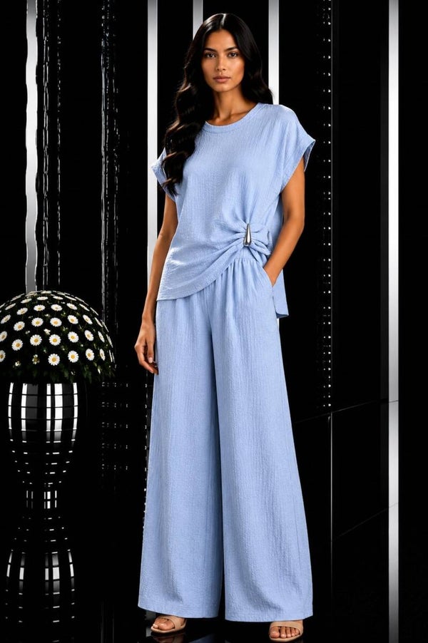 2 delige set met gesp blauw