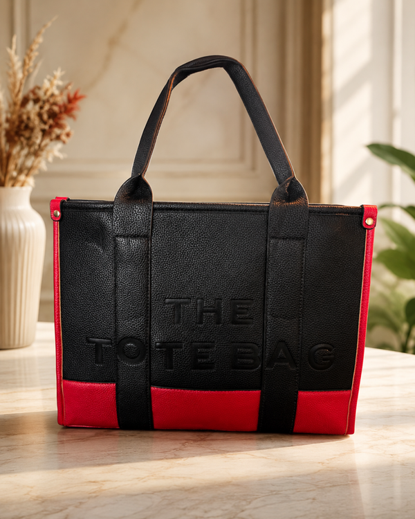 Tote bag groot black/red