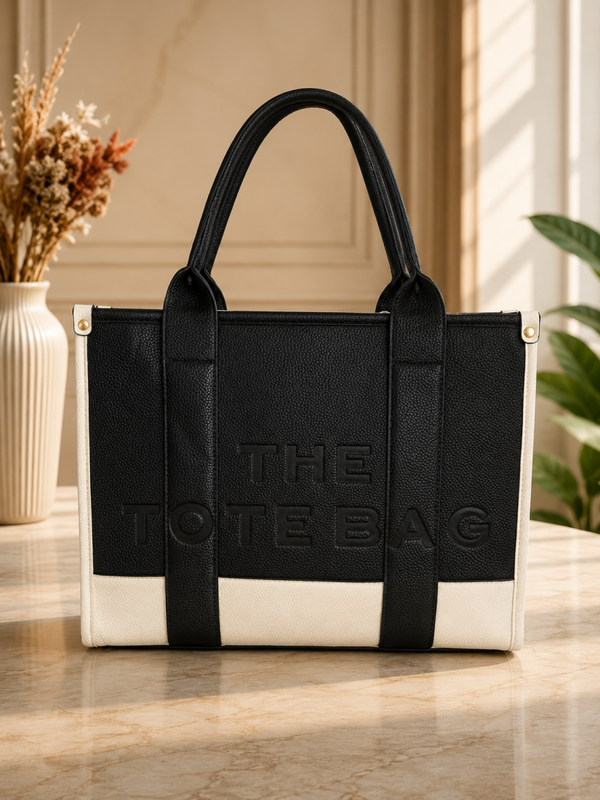 Tote bag groot black/white