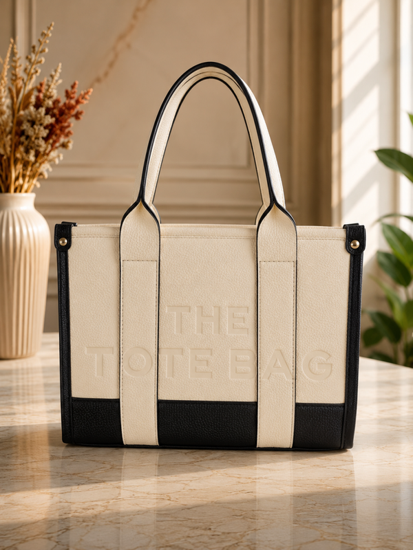 Tote bag middel white/black