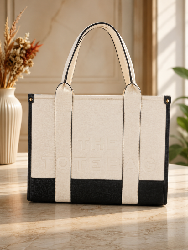 Tote bag groot white/black