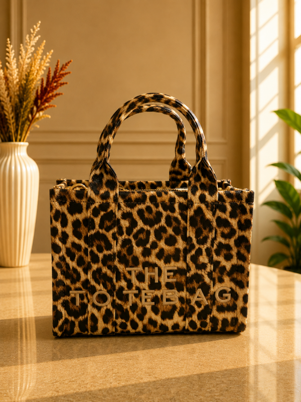 Tote bag mini tijger apricot
