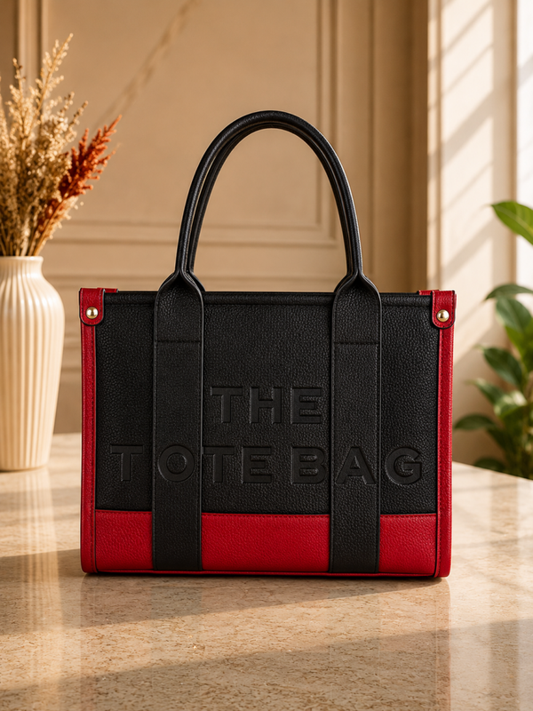 Tote bag middel black/red