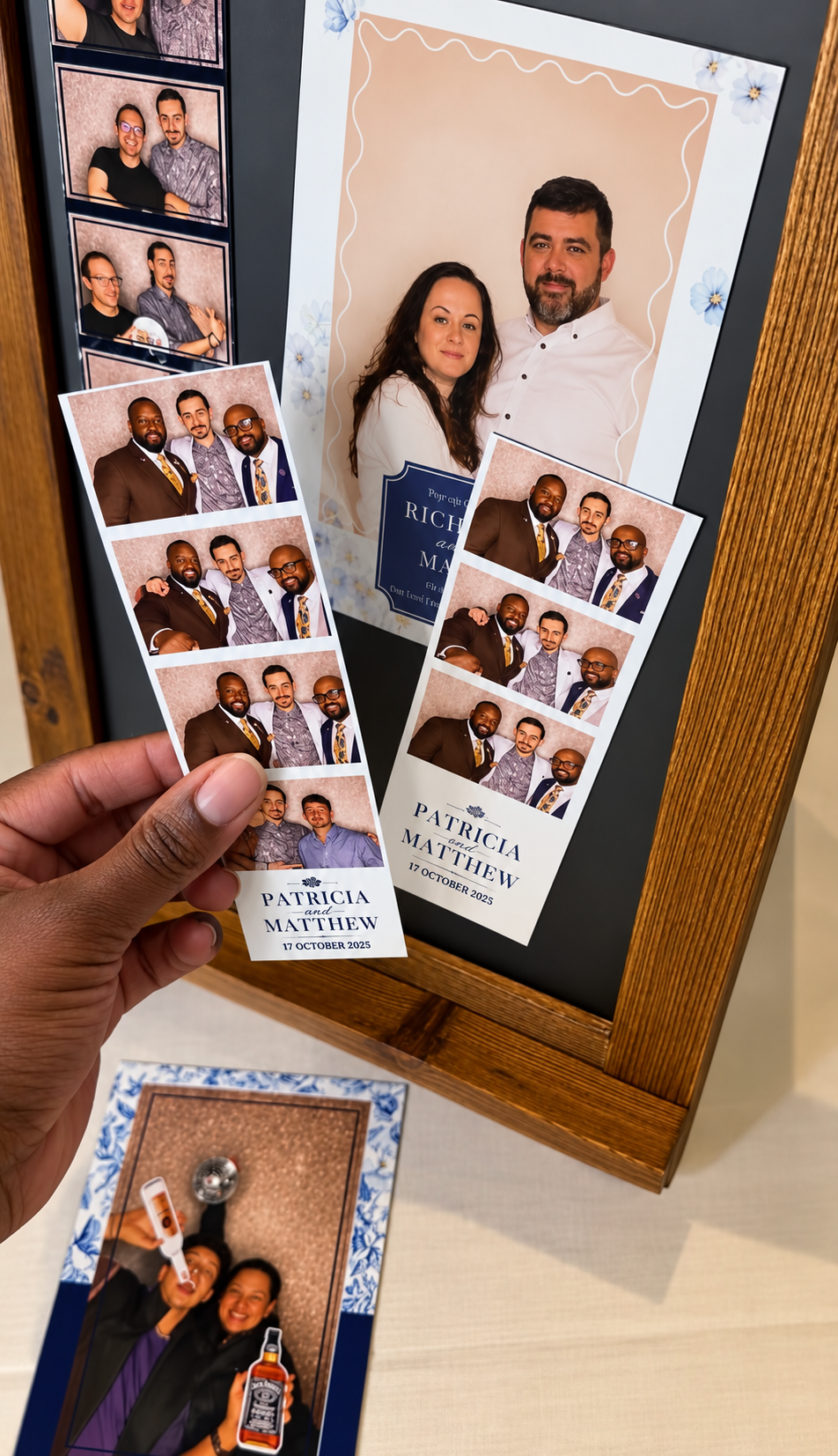 Luxury wedding photo booth featuring custom backdrops, professional lighting, and personalized keepsake prints.