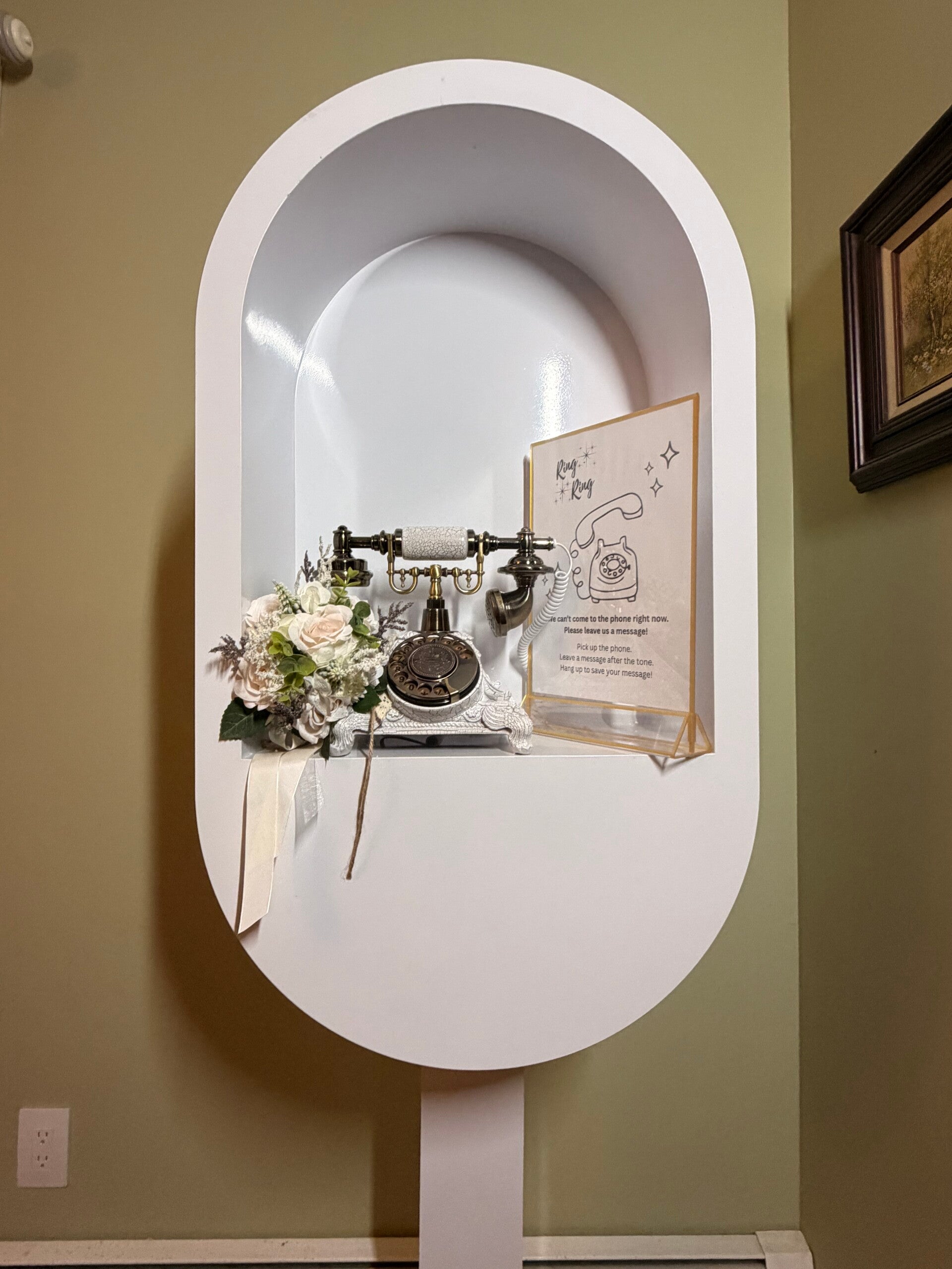 Elegant audio guestbook table setup for wedding reception