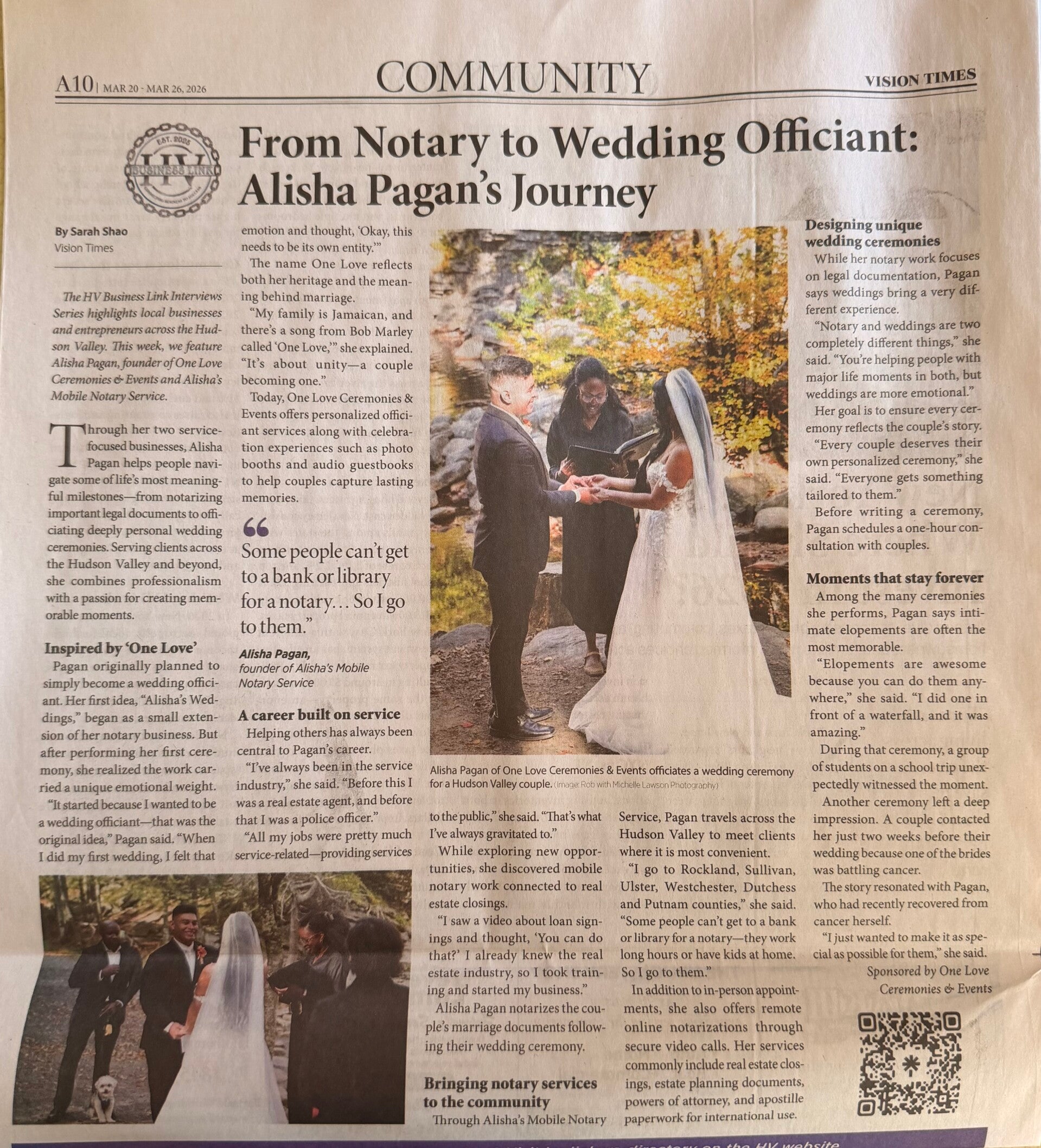 Hudson Valley outdoor wedding ceremony with floral arch and wedding officiant