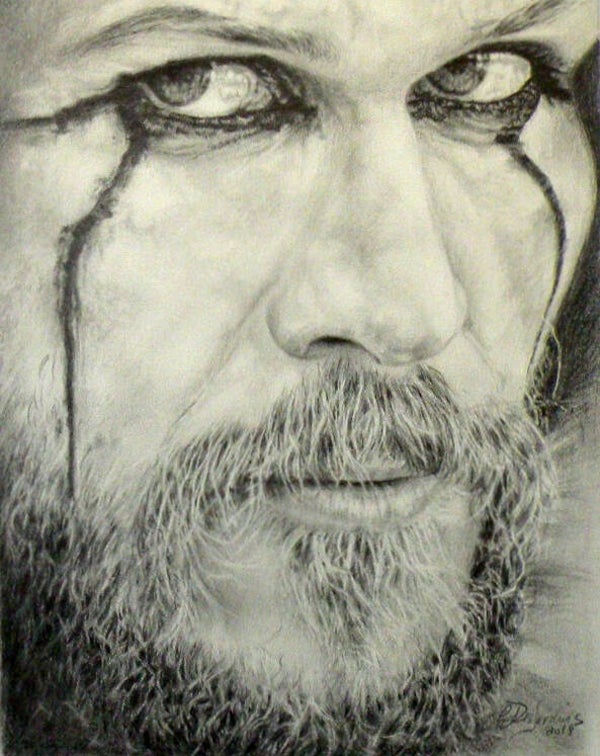 Portrait de Gustaf Skarsgard dans son rôle de Floki de la série Vikings