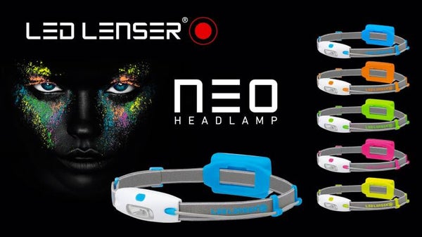 lampada frontale led lenser neo disponibile in 3 colori