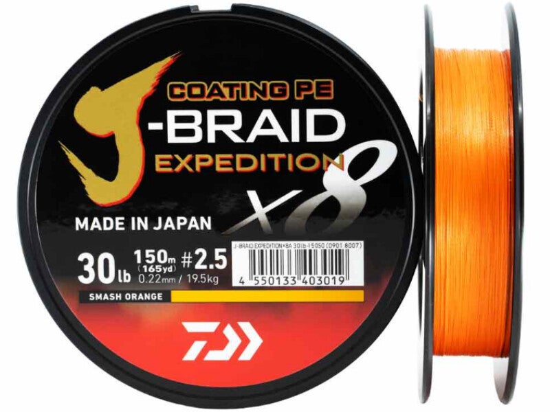 TRECCIATO DAIWA J-BRAID EXPEDITION BOB DA 150 MT ORANGE