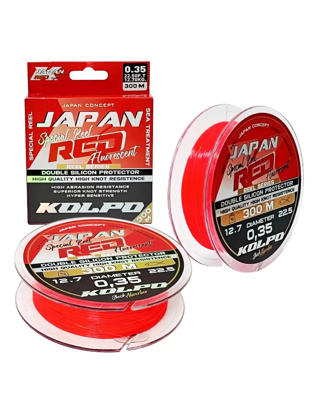 MONOFILO KOLPO JAPAN RED FLUORESCENT 300 MT