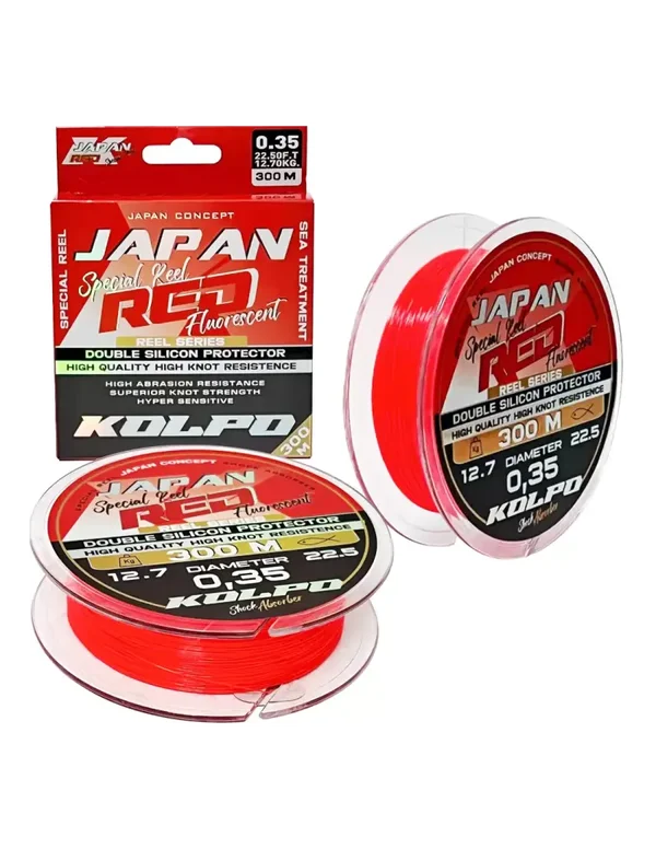 MONOFILO KOLPO JAPAN RED FLUORESCENT 300 MT