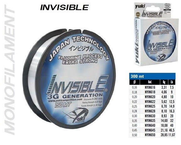MONOFILO FLUORINE YUKI INVISIBILE - BOB DA 300 MT