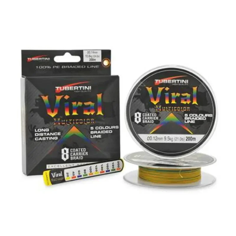 TRECCIATO TUBERTINI VIRAL 8 CAPI  MULTICOLOR 200 MT