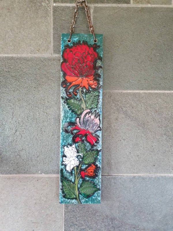 Mooie jaren 60 wand deko uit keramiek